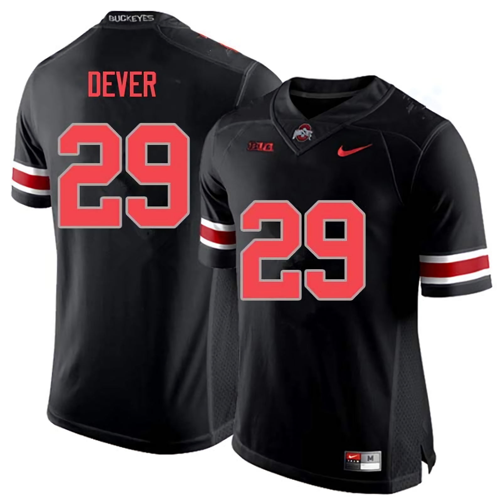 Kevin Dever Ohio State Buckeyes Men's NCAA #29 Nike Blackout College Stitched Football Jersey LGT0656HU
